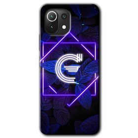 Xiaomi Mi 11 Dark Neon Yaprak G Harfi Baskılı Uyumlu Silikon Kılıf