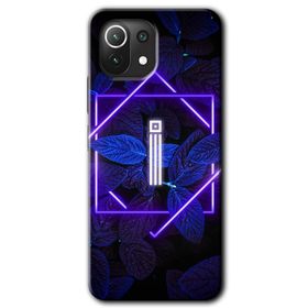 Xiaomi Mi 11 Dark Neon Yaprak I Harfi Baskılı Uyumlu Silikon Kılıf