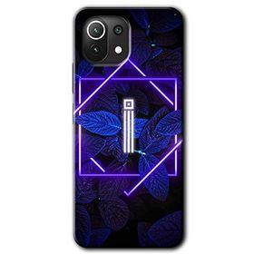 Xiaomi Mi 11 Dark Neon Yaprak I Harfi Baskılı Uyumlu Silikon Kılıf