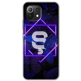 Xiaomi Mi 11 Dark Neon Yaprak Ş Harfi Baskılı Uyumlu Silikon Kılıf