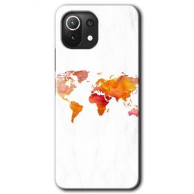 Xiaomi Mi 11 Dünya Haritası Baskılı Uyumlu Silikon Kılıf