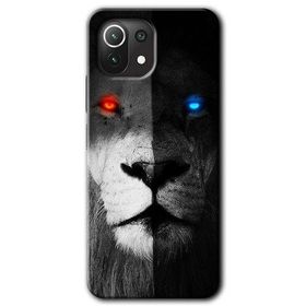 Xiaomi Mi 11 Fire and Ice Lion Baskılı Uyumlu Silikon Kılıf
