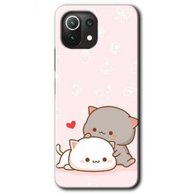 Xiaomi Mi 11 Kedi Aşkı Baskılı Uyumlu Silikon Kılıf