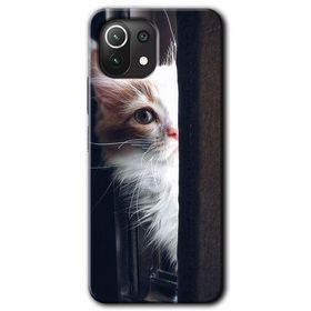 Xiaomi Mi 11 Kedi Bakışı Baskılı Uyumlu Silikon Kılıf