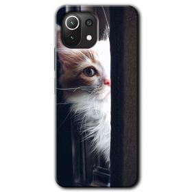 Xiaomi Mi 11 Kedi Bakışı Baskılı Uyumlu Silikon Kılıf