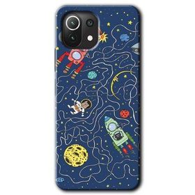 Xiaomi Mi 11 Kedi Galaksi Baskılı Uyumlu Silikon Kılıf