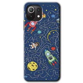 Xiaomi Mi 11 Kedi Galaksi Baskılı Uyumlu Silikon Kılıf