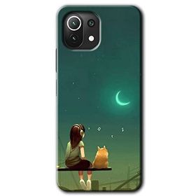 Xiaomi Mi 11 Kedili Kız Baskılı Uyumlu Silikon Kılıf