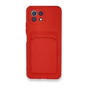 Xiaomi Mi 11 Kelvin Kartvizitli Silikon - Kırmızı Cep Telefonu Kılıfı