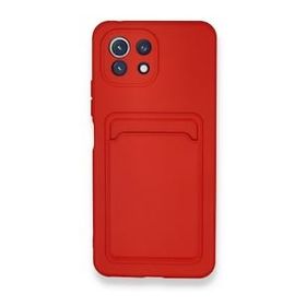 Xiaomi Mi 11 Kelvin Kartvizitli Silikon - Kırmızı Cep Telefonu Kılıfı