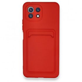 Xiaomi Mi 11 Kelvin Kartvizitli Silikon - Kırmızı Cep Telefonu Kılıfı