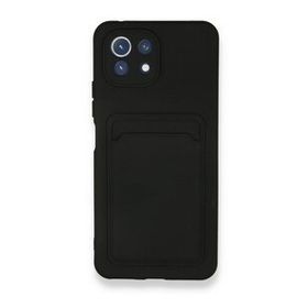Xiaomi Mi 11 Kelvin Kartvizitli Silikon - Siyah Cep Telefonu Kılıfı