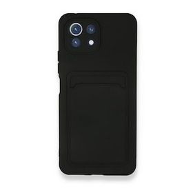 Xiaomi Mi 11 Kelvin Kartvizitli Silikon - Siyah Cep Telefonu Kılıfı
