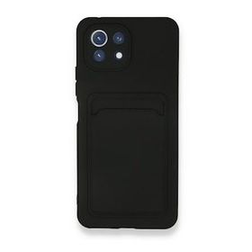 Xiaomi Mi 11 Kelvin Kartvizitli Silikon - Siyah Cep Telefonu Kılıfı