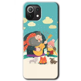 Xiaomi Mi 11 Kış Pikniği Baskılı Uyumlu Silikon Kılıf