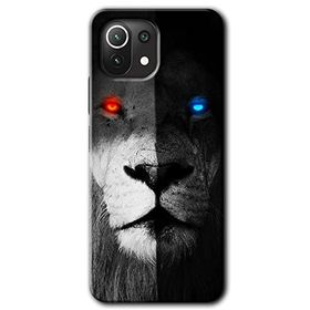 Xiaomi Mi 11 Lite Hd Desen Baskılı Fire and Ice Lion Arka Kapak Kılıf