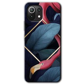 Xiaomi Mi 11 Lite Hd Desen Baskılı Flamingo Yaprak Arka Kapak Kılıf
