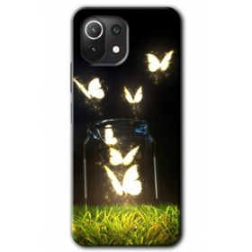 Xiaomi Mi 11 Lite Hd Desen Baskılı Işıklı Kelebekler Arka Kapak Kılıf