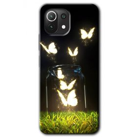 Xiaomi Mi 11 Lite Hd Desen Baskılı Işıklı Kelebekler Arka Kapak Kılıf