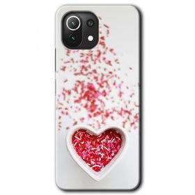 Xiaomi Mi 11 Lite Hd Desen Baskılı Kalpli Şekerleme Arka Kapak Kılıf