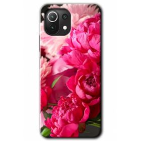 Xiaomi Mi 11 Lite Hd Desen Baskılı Kırmızı Beyaz Gül Arka Kapak Kılıf