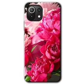 Xiaomi Mi 11 Lite Hd Desen Baskılı Kırmızı Beyaz Gül Arka Kapak Kılıf