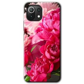 Xiaomi Mi 11 Lite Hd Desen Baskılı Kırmızı Beyaz Gül Arka Kapak Kılıf