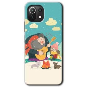 Xiaomi Mi 11 Lite Hd Desen Baskılı Kış Pikniği Arka Kapak Kılıf