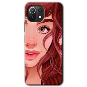 Xiaomi Mi 11 Lite Hd Desen Baskılı Kızıl Kız Arka Kapak Kılıf