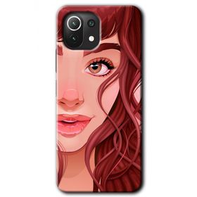 Xiaomi Mi 11 Lite Hd Desen Baskılı Kızıl Kız Arka Kapak Kılıf