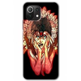Xiaomi Mi 11 Lite Hd Desen Baskılı Kurt Kız Arka Kapak Kılıf