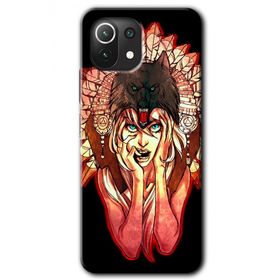 Xiaomi Mi 11 Lite Hd Desen Baskılı Kurt Kız Arka Kapak Kılıf
