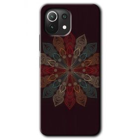 Xiaomi Mi 11 Lite Hd Desen Baskılı Mandala Flower Wal Arka Kapak Kılıf