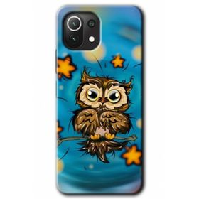 Xiaomi Mi 11 Lite Hd Desen Baskılı Owl Bird Stars Arka Kapak Kılıf