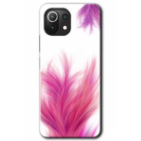 Xiaomi Mi 11 Lite Hd Desen Baskılı Pembe Tüy Arka Kapak Kılıf