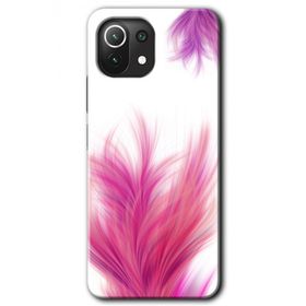 Xiaomi Mi 11 Lite Hd Desen Baskılı Pembe Tüy Arka Kapak Kılıf