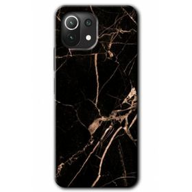 Xiaomi Mi 11 Lite Hd Desen Baskılı Siyah Gold Mermer Arka Kapak Kılıf