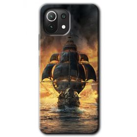 Xiaomi Mi 11 Lite Hd Desen Baskılı Siyah İnci Arka Kapak Kılıf