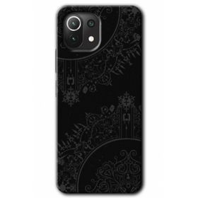 Xiaomi Mi 11 Lite Hd Desen Baskılı Siyah Mandala Arka Kapak Kılıf