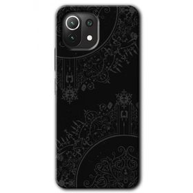 Xiaomi Mi 11 Lite Hd Desen Baskılı Siyah Mandala Arka Kapak Kılıf
