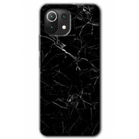 Xiaomi Mi 11 Lite Hd Desen Baskılı Siyah Mermer Arka Kapak Kılıf