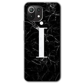 Xiaomi Mi 11 Lite Hd Desen Baskılı Siyah Mermer Desenli İ Harfi Arka Kapak Kılıf