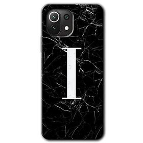 Xiaomi Mi 11 Lite Hd Desen Baskılı Siyah Mermer Desenli İ Harfi Arka Kapak Kılıf
