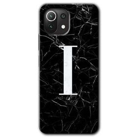 Xiaomi Mi 11 Lite Hd Desen Baskılı Siyah Mermer Desenli İ Harfi Arka Kapak Kılıf