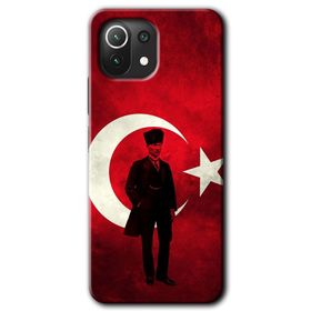 Xiaomi Mi 11 Lite Hd Desen Baskılı Siyah Mermer Desenli Y Harfi Arka Kapak Kılıf