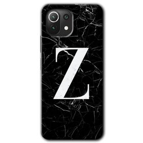 Xiaomi Mi 11 Lite Hd Desen Baskılı Siyah Mermer Desenli Y Harfi Arka Kapak Kılıf