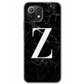 Xiaomi Mi 11 Lite Hd Desen Baskılı Siyah Mermer Desenli Z Harfi Arka Kapak Kılıf