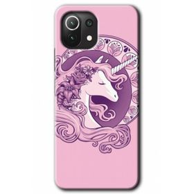 Xiaomi Mi 11 Lite Hd Desen Baskılı Unicorn Pembe Arka Kapak Kılıf
