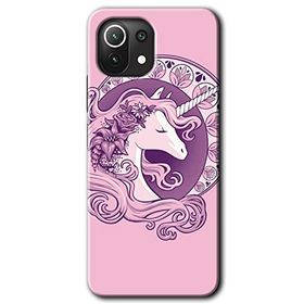 Xiaomi Mi 11 Lite Hd Desen Baskılı Unicorn Pembe Arka Kapak Kılıf