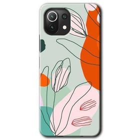 Xiaomi Mi 11 Lite Hd Desen Baskılı Vektör Çiçekler Arka Kapak Kılıf